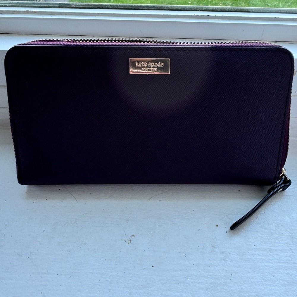 Plum coloured leather Kate Spade Wallet